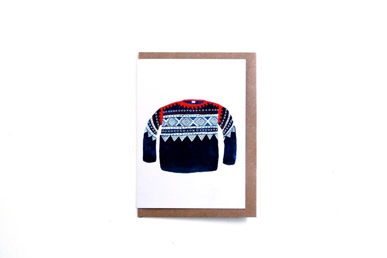 Norwegian Marius Sweater Recycled Greeting Card Scandinavian Mariusgenser