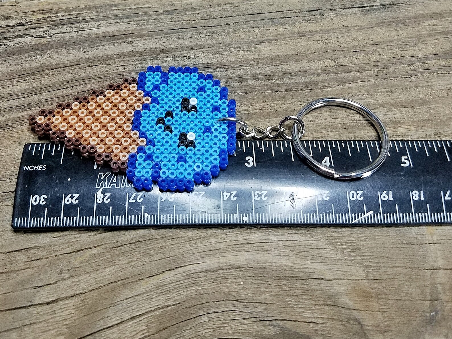 Kawaii Ice Cream Cone Fuse Bead Keychain Smiling Sweet Treat Etsy
