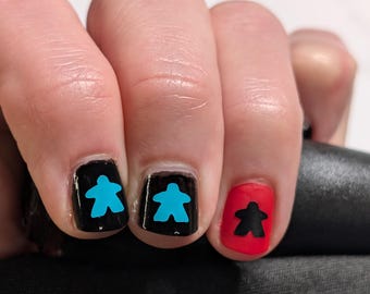 Meeple Nail Art Decals  **Read item description for shipping information**