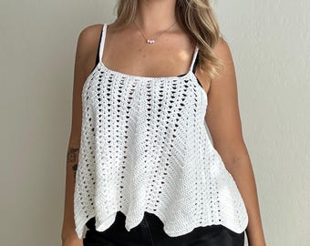 CROCHET PATTERN Ventura Lacy BOHO Swing Tank Top/Coverup Sizes xs-5x Instant Download pdf
