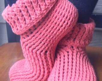 CROCHET PATTERN Knit Look Slipper Boots (Adult Sizes 3-12) Instant Download PDF