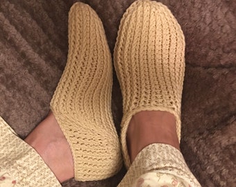 CROCHET PATTERN Brooke Continuous Heel Slipper Socks Instant Download PDF