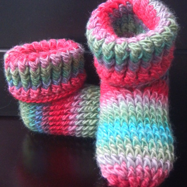 CROCHET PATTERN Knit Look Slipper Boots Toddler Childrens Sizes Téléchargement instantané PDF