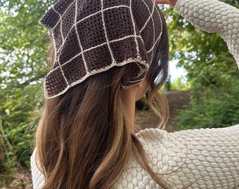 CROCHET PATTERN Diamond Kerchief Headscarf PDF