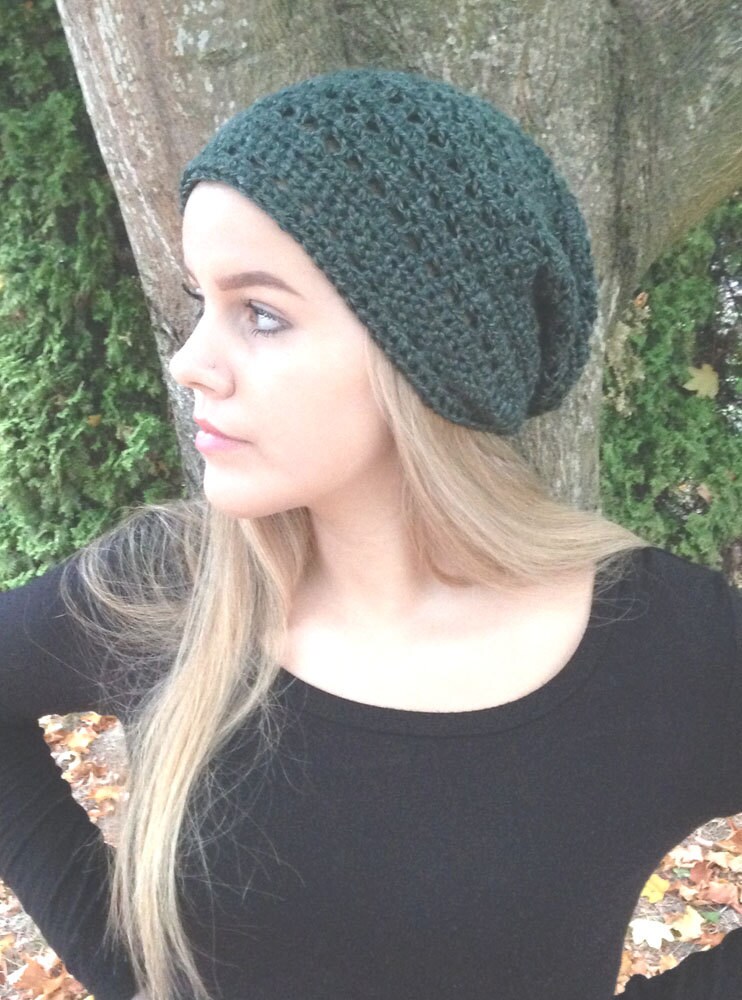 CROCHET PATTERN Lacy Slouchy Hat Instant Download PDF - Etsy