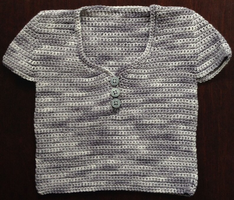 CROCHET PATTERN Hayden Baby Sock Yarn Henley Shirt Top Sweater Etsy