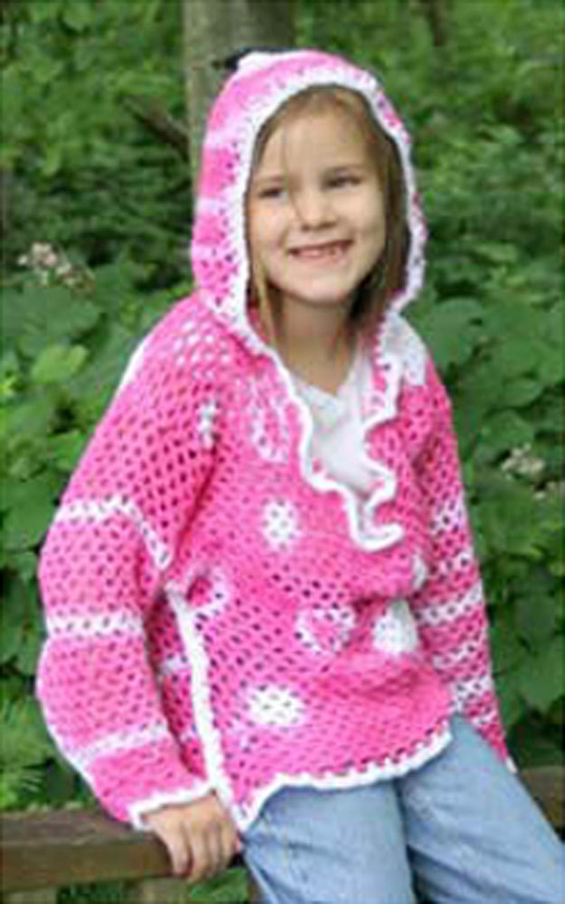 CROCHET PATTERN Mesh Hooded Sweater Children & Adult Sizes Etsy
