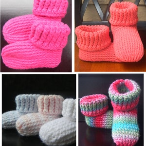 CROCHET PATTERN Knit Look Slipper Boots Trio - 3 Patterns, All Sizes Newborn to Adult 11/12 Instant Download PDF