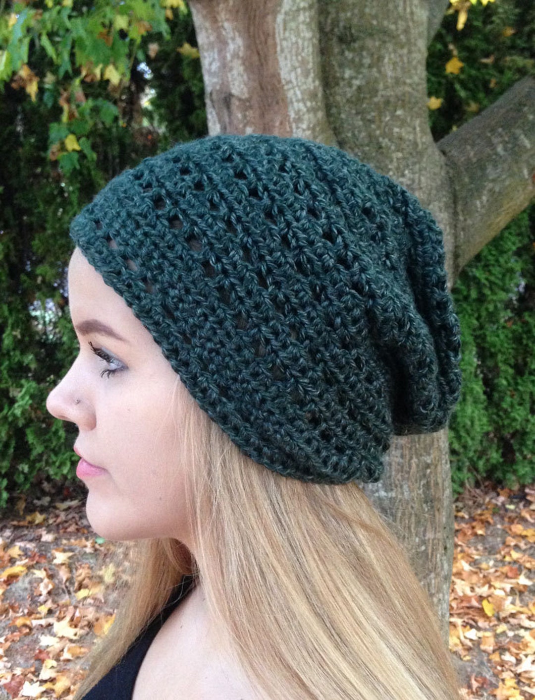 CROCHET PATTERN Lacy Slouchy Hat Instant Download PDF - Etsy