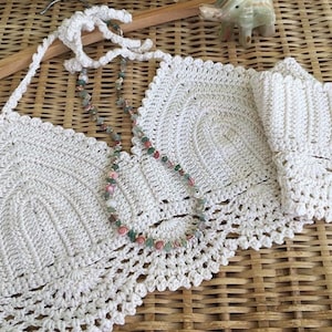 CROCHET PATTERN Siesta Fan Edged Bralette Bikini Top Instant Download PDF