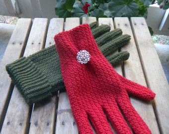 CROCHET PATTERN Women's Sock Yarn Gloves Instant Download PDF