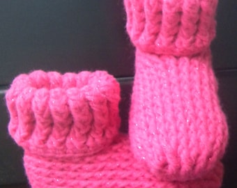 CROCHET PATTERN Knit Look Slipper Boots Toddler Children Sizes 5-2 Instant Download PDF