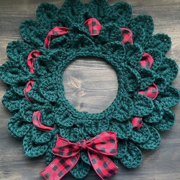 Crochet Pattern\\ The Crocodile Stitch Wreath