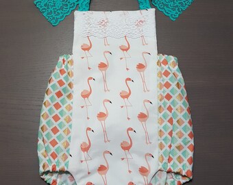 Flamingo romper - Baby Girl Clothes - Summer romper