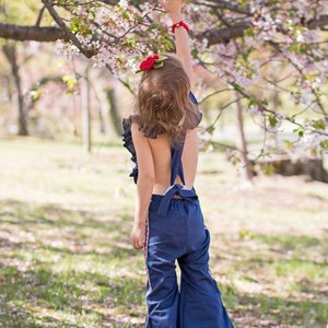 Boho Ruffle Pant Romper Boho Baby Clothes Toddler Girl Clothes Bohemian Bell Bottom Overalls image 4
