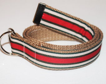 Children's Preppy Red Striped Preppy Belt for Boys and Girls