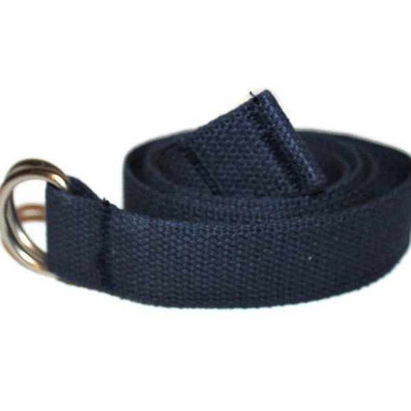 Teen/Adult Navy Cotton D-Ring Belt