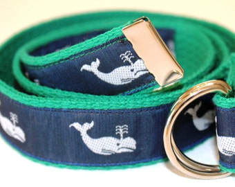 Cute Children's Whale Print Belt - Perfectly Preppy Style in Multiple Vibrant Hues!"