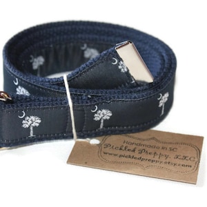 Navy SC Palmetto Tree Belt- Adjustable D-Ring- For Children