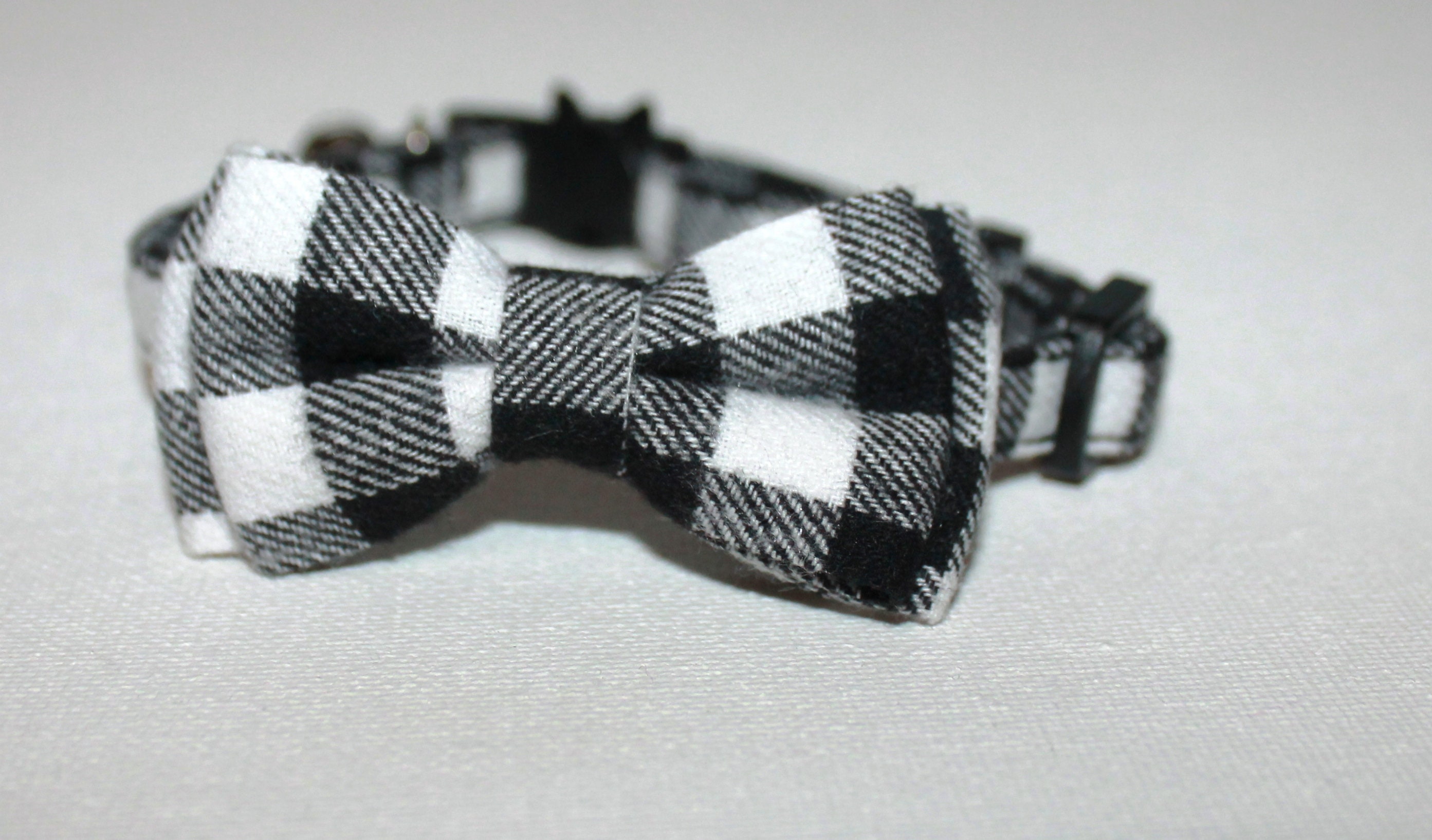 Plaid Flannel Bow Cat Collars With Small Removable Bell Etsy