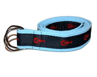 Lobster Nautical Belt / Leather Belt / Canvas Belt / Preppy  display picture 1