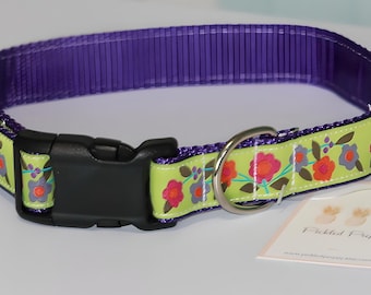 Floral Collar, Nylon Collar and Leash option - use drop down