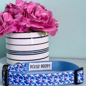 Nautical Starfish Dog Collar, LP Inspired, Blue Collar, Adjustable Nylon Collar