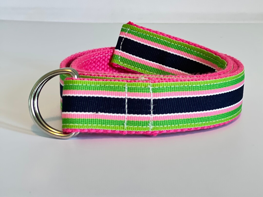 Children's Pink and Navy Striped Preppy Belt for Boys and - Etsy