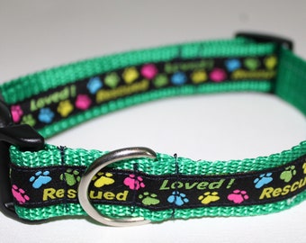 Rescue Dog Collar- Multiple Color Options-Leash Available