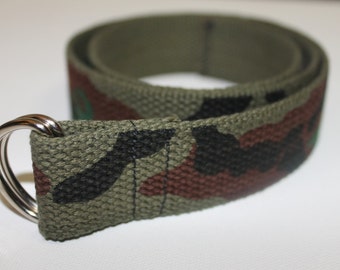 Camoflage Cotton D Ring Army Belt