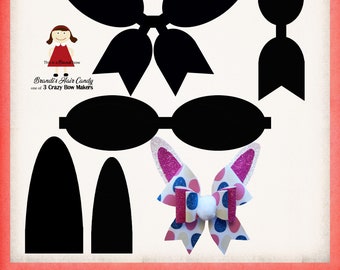 Bunny Ears cheer style faux leather bow template SVG and PDF