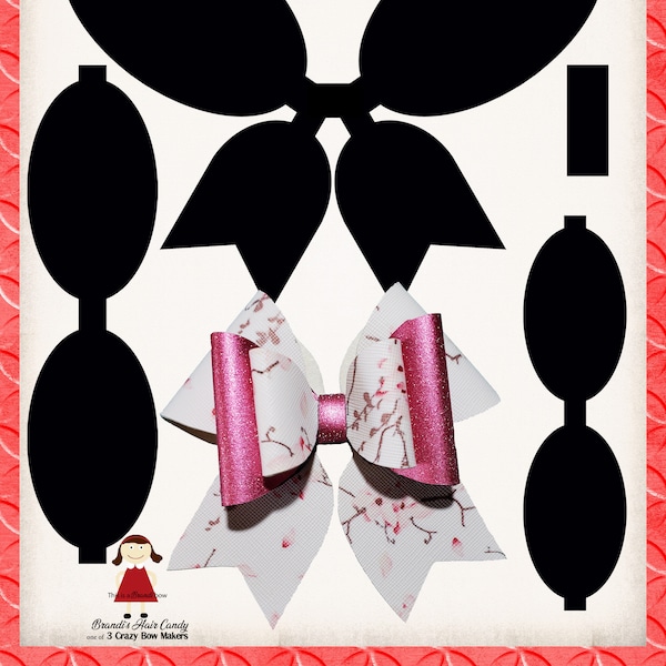 Cheer style faux leather bow template SVG and printable