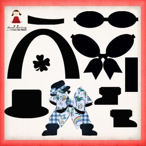 Leprechaun faux leather bow template svg and printable