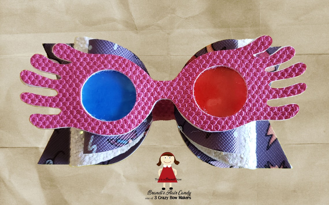 Wizard Inspired Luna Glasses Faux Leather Bow Template SVG | Etsy