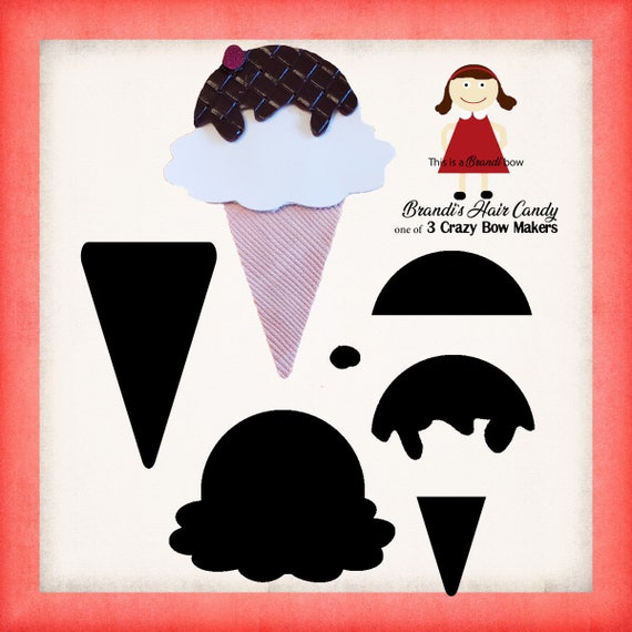 Ice Cream Cone Snap Clip Template SVG and Printable PDF - Etsy
