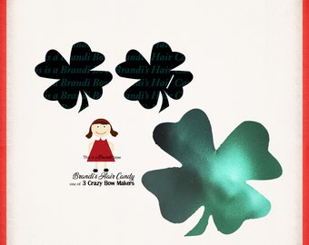 4 Leaf Clover Snap Clip Template SVG, DXF, and printable PDF