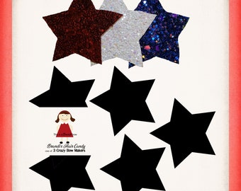 Triple star snap clip template SVG and printable PDF