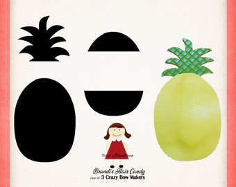 Pineapple snap clip template SVG and printable PDF