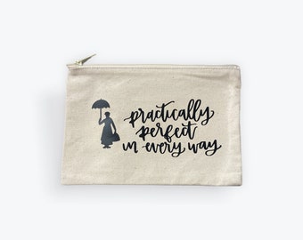 Mary Poppins / Bolso cremallera de tela 8x6.5 ideal para viajar