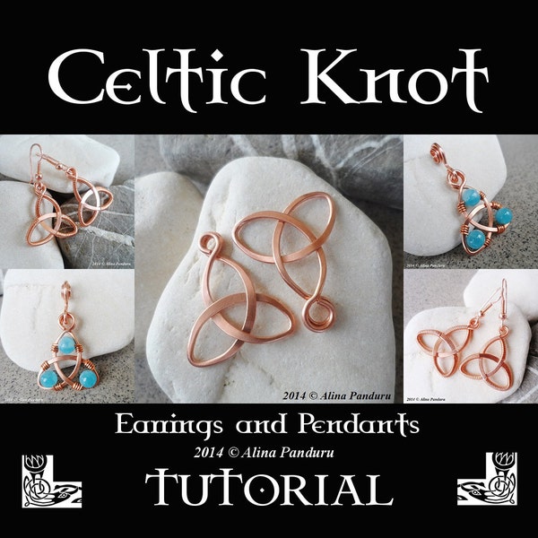 Celtic Knot Jewelry TUTORIAL - Intermediate Level Wire Wrapping PDF Instructions - Wirework Earring Tutorial - Pendant Tutorial - Hammered