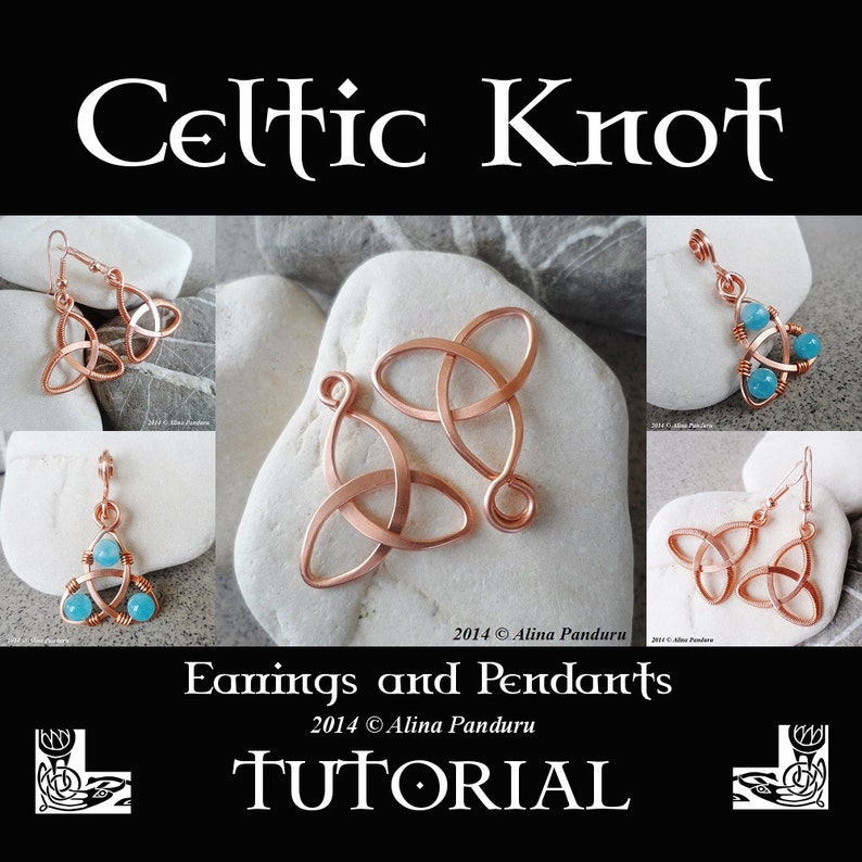 Celtic Knot Jewelry TUTORIAL Intermediate Level Wire Wrapping PDF Instructions Wirework Earring Tutorial Pendant Tutorial Hammered image 1