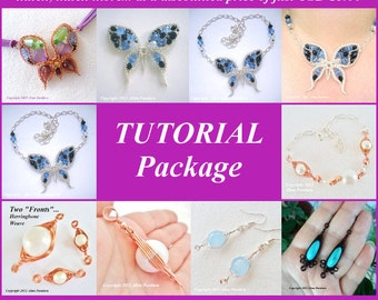 Jewelry TUTORIAL Pack: Learn TWO New Techniques - Handmade Jewelry Pattern - Wire Wrapping Wirework PDF Instructions - Save 3 Dollars!!!