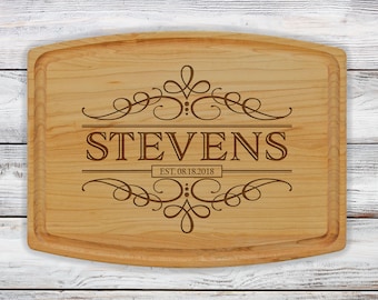 Personalized Engraved Walnut Cutting Board - Wedding Anniversary Gift