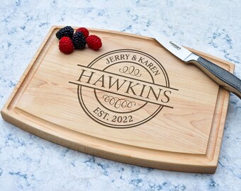 Personalized Walnut Cutting Board, Engraved Anniversary Gift