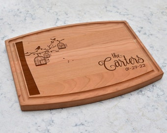Personalized Engraved Wood Cutting Board, Wedding Gift