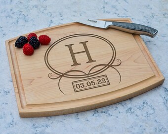 Personalized Walnut Cutting Board, Engraved Anniversary Gift