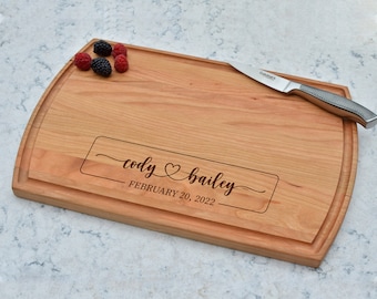 Personalized Walnut Cutting Board, Custom Wedding Gift