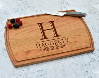 Personalized Walnut Cutting Board, Engraved Anniversary Gift