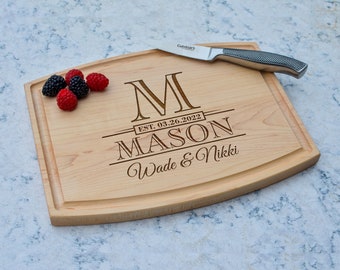 Personalized Walnut Cutting Board, Wedding Anniversary Gift