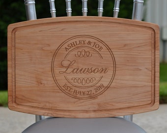 Personalized Engraved Wood Cutting Board, Wedding Anniversary Gift